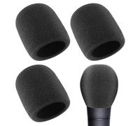 Piriuuo Pack of 3 Pop Protection Microphone, Elastic Microphone Foam Black Thickened Microphone Wind Protection Washable Wind Protection for Handheld Microphones Universal Foam for O and U-shaped