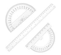 Piriuuo Ruler and Protractor Set - 12 Inch Clear Ruler and Protractor - Modern Plastic Measuring Tool - Injection Molded - 30 cm Length