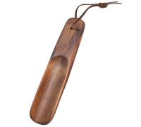 Piriuuo Wood Shoehorn, 6" Short Handle Shoe Horn with Leather Lanyard Non Slip Shoe Lifter Lazy Shoes Aid Tool Easy Wear Helper Shoehorns for Seniors Pregnancy Men Women Kids