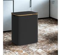 Pirlo Plush 130L Double Laundry Basket With Lid & Removable Lining in Black Pirlo Plush Black