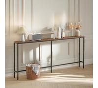 Rafaelo Mobilia Wide Narrow Hallway Slim Console Table Rustic Brown