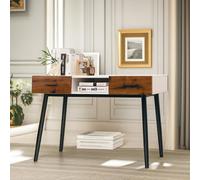 Rafaelo Mobilia 2 Drawer Console Accent Hallway Table Black