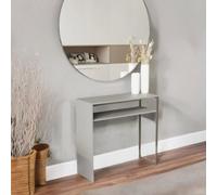 Pirlo Plush 2 Tier Console Table With Steel Frame Hallway Furniture in Grey Pirlo Plush Grey