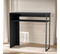 Pirlo Plush 2 Tier Console Table With Steel Frame Hallway Furniture in Black Pirlo Plush Black
