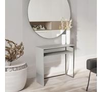 Pirlo Plush 2 Tier Console Table With Steel Frame Hallway Furniture in Grey Pirlo Plush Grey