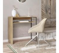 Pirlo Plush 2 Tier Console Table With Steel Frame Hallway Furniture in Light Oak Pirlo Plush Light Oak