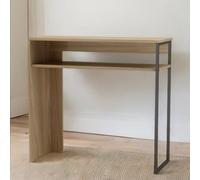 Pirlo Plush 2 Tier Console Table With Steel Frame Hallway Furniture in Light Oak Pirlo Plush Light Oak