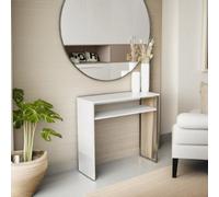 Pirlo Plush 2 Tier Console Table With Steel Frame Hallway Furniture in White Pirlo Plush White