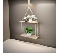 Pirlo Plush 2 Tier Hanging Shelves With Rope Detail