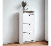 Pirlo Plush 3 Drawer Hallway Shoe Storage Cabinet With Shelf White Pirlo Plush White
