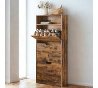 Pirlo Plush 3 Drawer Shoe Storage Cabinet With Shelf Rustic Brown Pirlo Plush Brown