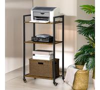 Pirlo Plush 3 Tier Printer Trolley With Lockable Wheels & Adjustable Shelves in Brown Pirlo Plush Brown