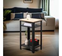 Pirlo Plush 3 Tier Side Table With Mesh Shelves in Natural Pirlo Plush Natural