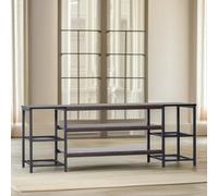 Rafaelo Mobilia 3 Tier TV Stand Unit With Open Shelves Brown