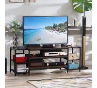 Pirlo Plush 3 Tier TV Stand Unit With Open Shelves in Brown Pirlo Plush Brown