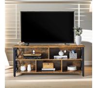 Rafaelo Mobilia 3 Tier TV Stand Unit With Open Shelves Rustic Brown