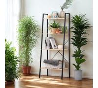 Pirlo Plush 4 Tier Free Standing Ladder Shelf For Living Room Storage Beige Pirlo Plush Beige