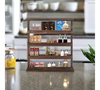 Pirlo Plush 5 Tier Countertop Wall Mounted Wooden Spice Rack in Brown Pirlo Plush Brown