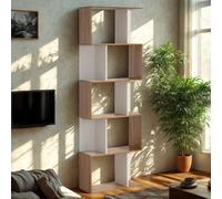 Pirlo Plush 5 Tier Industrial Freestanding Bookcase Shelving Unit Natural in Brown Pirlo Plush Brown