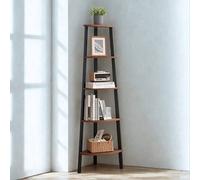 Pirlo Plush 5 Tier Industrial Freestanding Corner Shelving Unit Rustic in Brown Pirlo Plush Brown