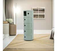 Pirlo Plush 5 Tier Nordic Green Round Storage Cabinet For Bedroom Living Room Pirlo Plush Green