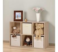Pirlo Plush 6 Cube Storage Unit Bookcase Oak in Light Oak Pirlo Plush Light Oak