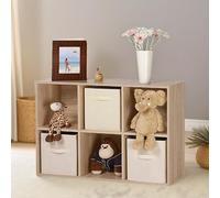 Pirlo Plush 6 Cube Storage Unit Bookcase Oak in Light Oak Pirlo Plush Light Oak