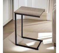 Pirlo Plush 60Cm Tall Industrial C-Shaped Sofa End Table Brown