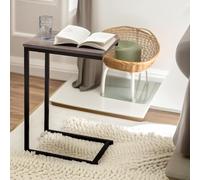 Pirlo Plush 60CM Tall Industrial C-Shaped Sofa End Table Brown Pirlo Plush Brown