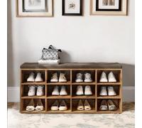 Pirlo Plush 91Cm Wide Shoe Storage Bench With Cushioned Seat & Drawer