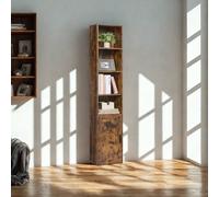 Pirlo Plush Adjustable Tall Free Standing Bookcase Shelf For Living Room Storage in Brown Pirlo Plush Brown