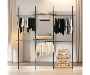 Pirlo Plush Adjustable Telescopic Heavy Duty Clothes Rail Large