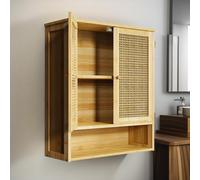 Pirlo Plush Bamboo Bathroom Wall-Mounted Storage Cabinet Organiser in Brown Pirlo Plush Brown