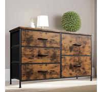 Pirlo Plush Bedroom Dresser With 5 Fabric Storage Drawers in Brown Pirlo Plush Brown