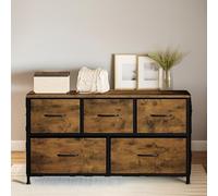 Pirlo Plush Bedroom Dresser With 5 Fabric Storage Drawers Rustic Brown Pirlo Plush Brown