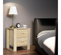 Pirlo Plush Bedside Table With 2 Drawers Natural Brown Pirlo Plush Natural