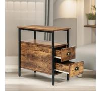 Pirlo Plush Bedside Table With 2 Drawers Rustic Brown Pirlo Plush Brown