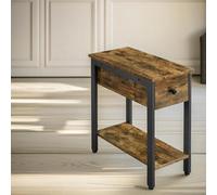 Rafaelo Mobilia Bedside Table With Drawer & Shelf Rustic Brown