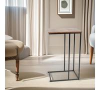 Rafaelo Mobilia C Shaped Side Table Rustic Brown