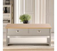 Pirlo Plush Coffee Table With 2 Drawers in Grey Pirlo Plush Grey