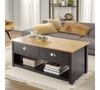 Pirlo Plush Coffee Table With 2 Drawers in Dark Grey Pirlo Plush Dark Grey