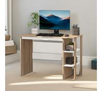 Rafaelo Mobilia Home Office Computer Desk With 3 Shelves Brown