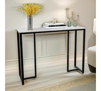 Pirlo Plush Faux Marble Console Table White Grey