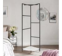 Pirlo Plush Heavy Duty Metal Coat Stand With Shelf in Black Pirlo Plush Black