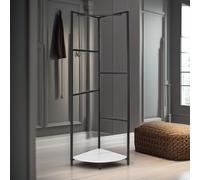 Pirlo Plush Heavy Duty Metal Coat Stand With Shelf in Black Pirlo Plush Black