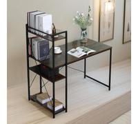 Pirlo Plush Indusrial 4 Tier Computer Desk WithShelves Rustic Brown Pirlo Plush Brown