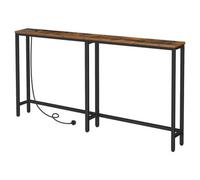 Pirlo Plush Industrial 160Cm Wide Narrow Hallway Console Table With Charging Station