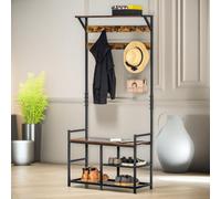 Pirlo Plush Industrial 180CM Tall Coat Stand With 9 Hooks in Brown Pirlo Plush Brown