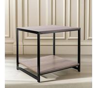 Rafaelo Mobilia Industrial 2 Tier Side Table Rustic