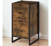 Pirlo Plush Industrial 3 Drawer Chest Of Drawers Storage Unit in Brown Pirlo Plush Brown